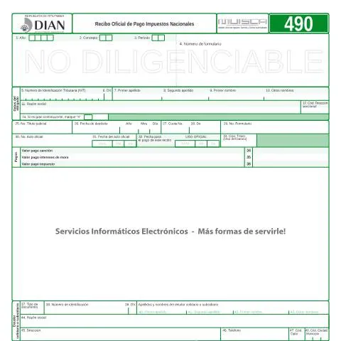 Vista previa del documento Todo sobre el Recibo Oficial F490-2009 para Impuestos Nacionales — Impuestos (CERFA n°F490-2009)