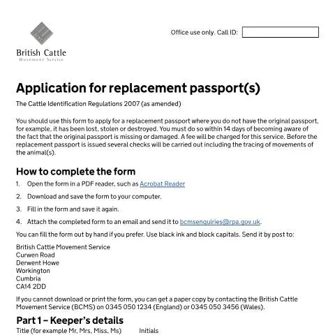 Document preview: Emergency Cattle Passport Replacement: Your 14-Day Action Plan — Government & admin