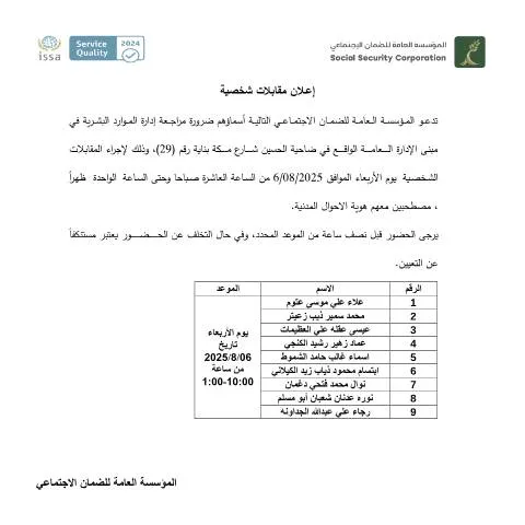 Document preview: أهمية اعلان مقابلات شخصية في سوق العمل الأردني — العمل والتوظيف (CERFA n°نشر اعلان مخزون)