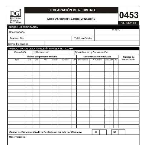 Vista previa del documento Importancia del Formulario 0453 en la Gestión Empresarial — Trámites administrativos (CERFA n°0453)