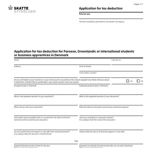 Document preview: Skattefradrag for færøske, grønlandske og internationale studerende — Skatter & skat (CERFA n°04.062)