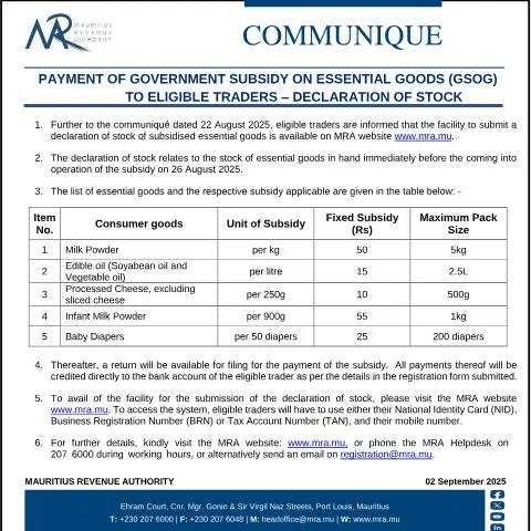Document preview: Understanding GSOG Declaration of Stock for Traders — Benefits & social aid (CERFA n°Communique020925)