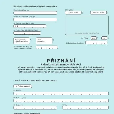 Document preview: Jak vyplnit formulář 25 5551 pro daň z nabytí nemovitých věcí — Daně a fiskální záležitosti (CERFA n°25 5551)