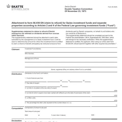 Document preview: Forstå formular 06.002 for refusion af udbytteskat — Skatter & skat (CERFA n°06.002)