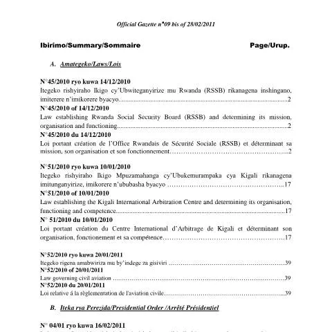 Document preview: Legal Framework Governing Rwanda Social Security Board — Legal & justice (CERFA n°law_governing_rssb_1_0_wy2lrs_3aaf90bbf7)