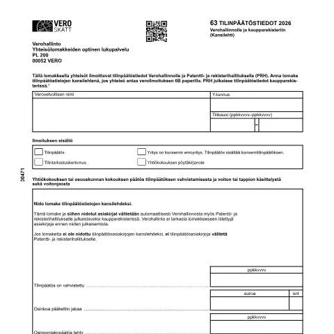 Document preview: Tilinpäätöstietojen ilmoittaminen: Tärkeys ja aikarajat — Verot & verotus (CERFA n°Vero 3047)