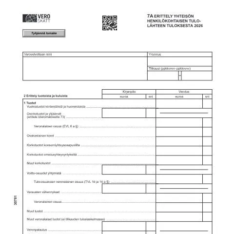 Document preview: Yhteisön henkilökohtaisen tulolähteen tulos ja verotuksen muutokset — Verot & verotus (CERFA n°Vero 3078)