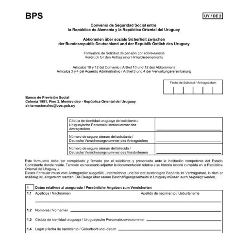Dokumentvorschau: Anleitung zum Ausfüllen des Antrags A6821 (Spanisch) — Rente & Pension (A6821)