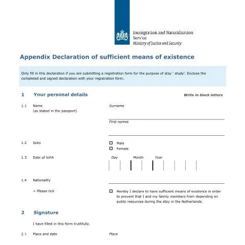 Documentvoorvertoning: Waarom de Appendix Declaration of Sufficient Means van Cruciaal Belang — Immigratie & visa (CERFA n°7665)