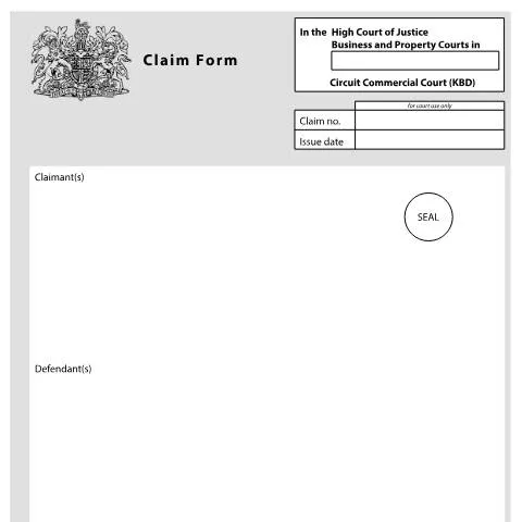 Document preview: Navigating the N1 RCC Claim Form for Commercial Litigation — Legal & justice