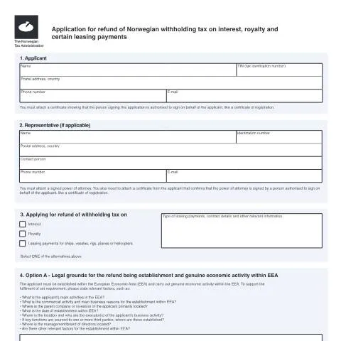 Document preview: Slik søker du om refusjon av kildeskatt RF-1541 — Skatt & avgifter (CERFA n°RF-1541)
