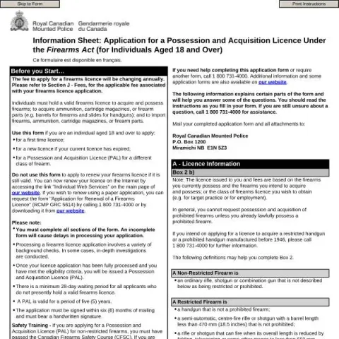 Document preview: Guide to RCMP Form 5592e for Firearms Licence Application — Legal & justice (5592e)