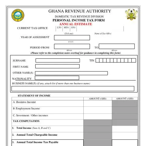 Document preview: Mastering the DT-0104 Personal Income Tax Form in Ghana — Taxes (CERFA n°DT-0104)
