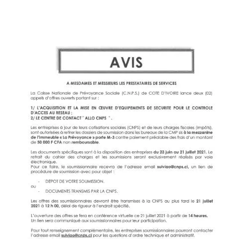 Aperçu du document Renforcement de la sécurité pour le centre Allo CNPS — Démarches administratives