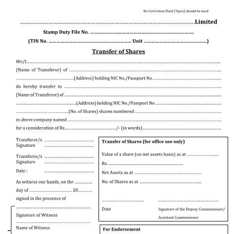 Document preview: Understanding the Application for Transfer of Shares in Sri Lanka — Government & admin