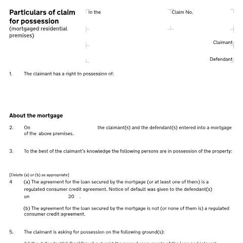 Document preview: Understanding Form N120: Legal Claims for Residential Mortgage — Housing