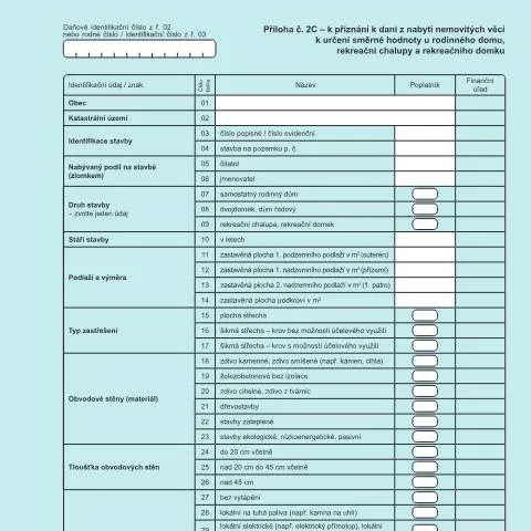 Document preview: Klíčové informace o Příloze č. 2C pro nemovitosti v ČR — Daně a fiskální záležitosti (CERFA n°25 5548/C)