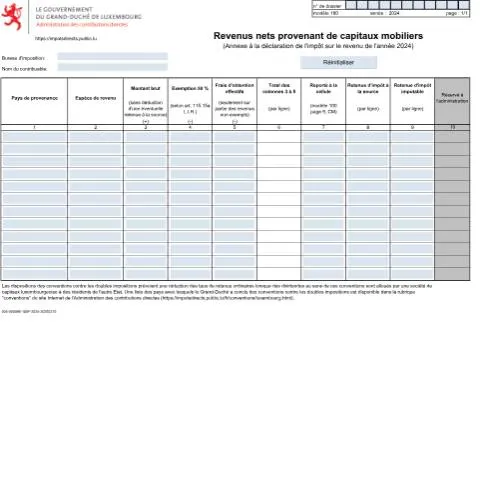 Aperçu du document Comprendre l'Annexe 180 sur les revenus nets de capitaux mobiliers — Impôts & fiscalité (CERFA n°180)