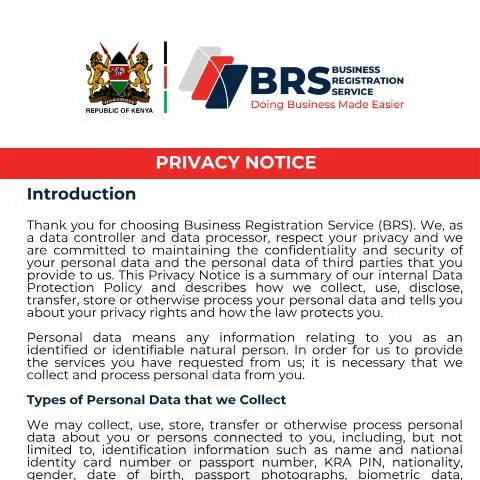 Document preview: Why the BRS Privacy Notice Matters for Your Personal Data — Government & admin (CERFA n°BRS-Privacy-Notice)