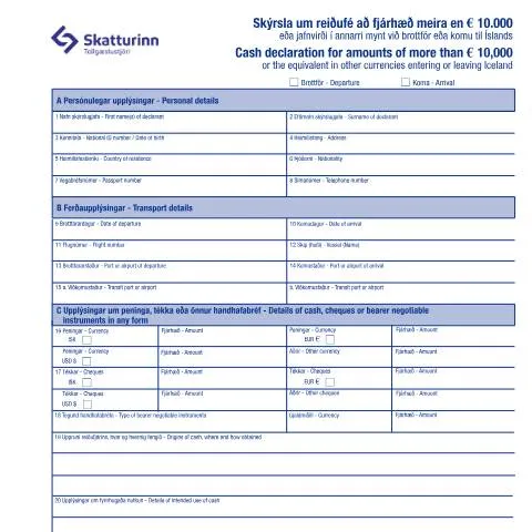 Document preview: Mikilvægi skýrslunnar TS-E29 í tollamálum Íslands — Tollur & innflutningur (CERFA n°TS-E29)