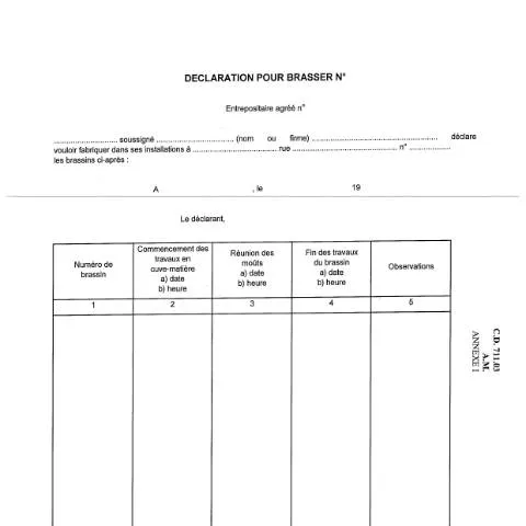 Aperçu du document Comprendre la Déclaration pour Brasser en Belgique — Démarches administratives (CERFA n°ACC_FORM_Declaration pour brasser-2017-03-20)