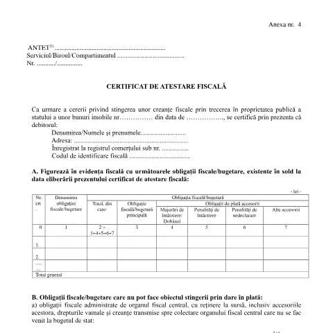 Document preview: Importanța certificatului de atestare fiscală OPANAF 6942/2024 — Impozite & fiscalitate (CERFA n°A4_OPANAF_6942_2024)