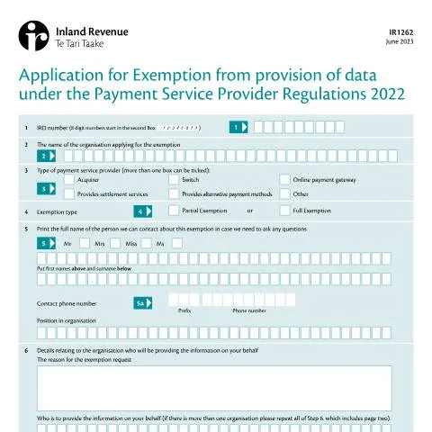 Document preview: Navigating the IR262 Exemption Application Process — Government & admin (CERFA n°IR262)