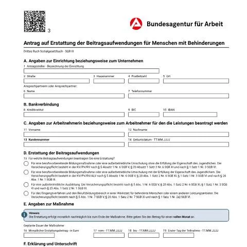 Dokumentvorschau: Detaillierte Analyse des Antrags auf Erstattung für Menschen mit — Gesundheit (CERFA n°dok_ba022915)