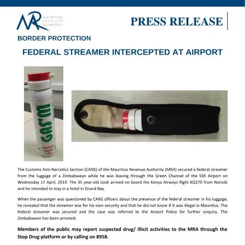 Document preview: Security Breach at SSR Airport: Federal Streamer Case — Government & admin (PressRelease180419)