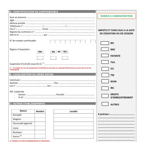 Aperçu du document Comprendre le Formulaire 31 DFC pour les Contribuables — Impôts & fiscalité