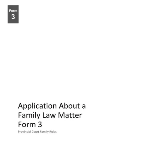 Document preview: Understanding the Family Law Application Form in BC — Family (PFA 712)