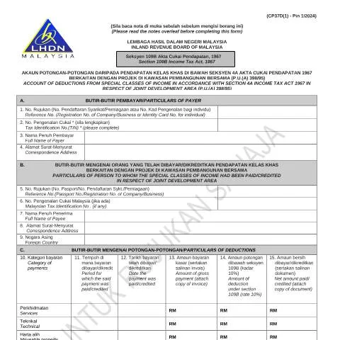 Document preview: Memahami Form CP37D(1) dalam Pengurusan Cukai — Cukai & percukaian (CERFA n°CP37D(1))