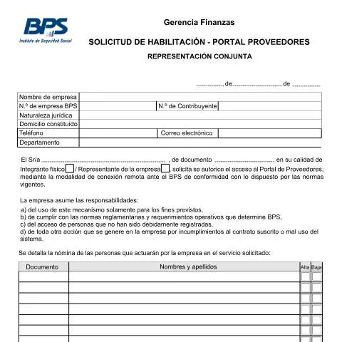 Vista previa del documento Acceso al Portal de Proveedores del BPS para Empresas — Trámites administrativos