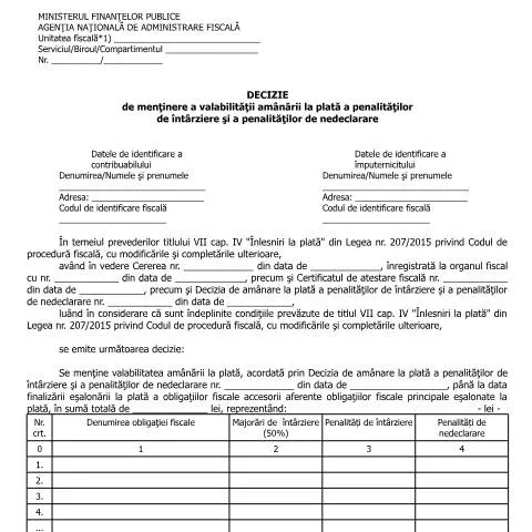 Document preview: Menținerea Valabilității Amânării Penalităților Fiscale — Impozite & fiscalitate (CERFA n°A22p_OPANAF_90_2016)