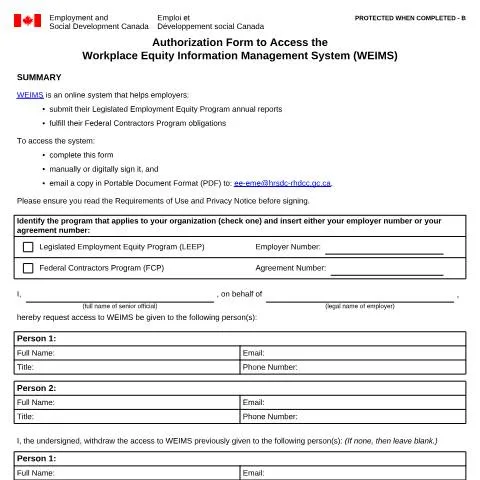 Document preview: Understanding the WEIMS Authorization Process — Work & employment (CERFA n°LAB1207)