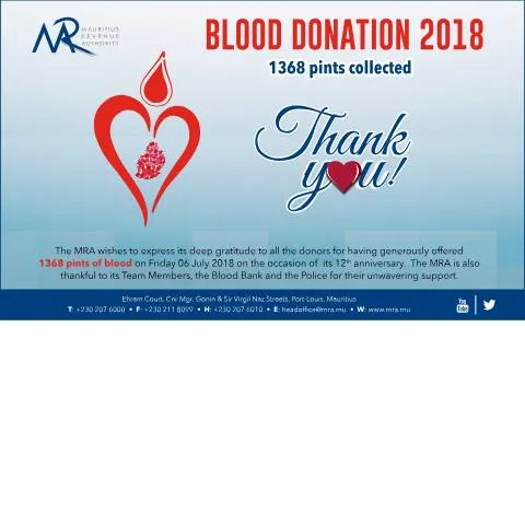 Document preview: Recognizing the Impact of Blood Donors in Mauritius — Government & admin (ThankYouBlooodDonors2018)