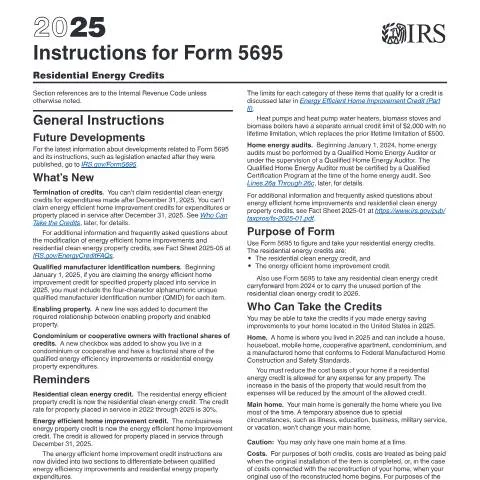 Document preview: Unlock Financial Benefits with IRS i5695 Energy Credits — Taxes (CERFA n°INST-5695)