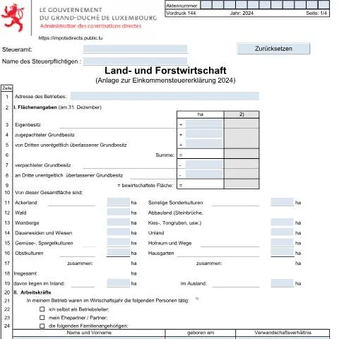Aperçu du document Comprendre le formulaire 144 D pour l'Agriculture et la Forêt — Impôts & fiscalité (CERFA n°144 D)