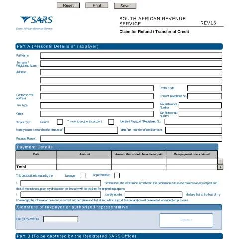 Document preview: Understanding the Rev16 Form for Tax Refunds — Taxes (CERFA n°Rev16)