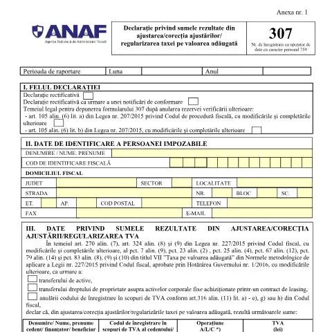 Document preview: Importanța Declarației 307 OPANAF 779/2024 în fiscalitate — Impozite & fiscalitate (CERFA n°307_OPANAF_779_2024)