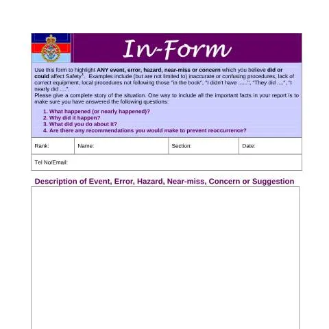 Document preview: Understanding the In-Form Reporting Process in Military Aviation — Government & admin