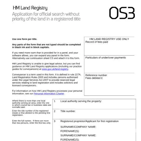 Document preview: OS3 Official Search Without Priority: Property Investigation Tool — Property & real estate