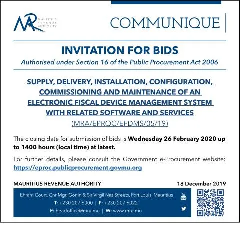 Document preview: Understanding the Invitation for Bids 181219 for Fiscal Management — Government & admin (InvitationForBids181219)