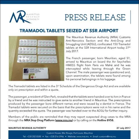 Document preview: Understanding the Tramadol Seizure at SSR Airport — Government & admin (TramadolSeizure)