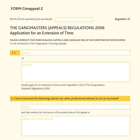 Document preview: Navigating Form Gmappeal 2 for Appeal Extensions — Legal & justice
