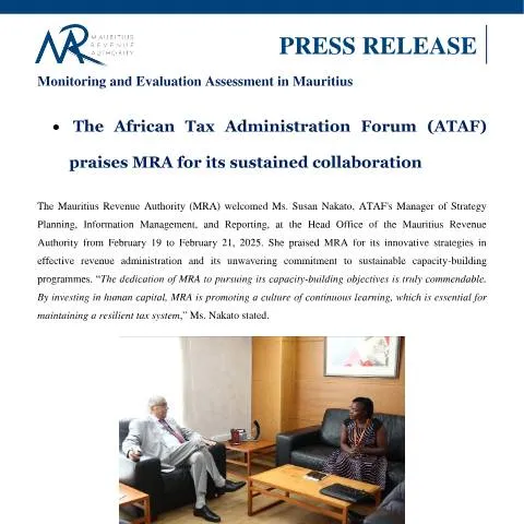 Document preview: ATAF Highlights MRA's Role in Tax Administration Assessment — Government & admin (PressRelease240225)