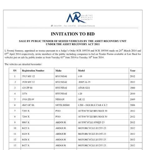 Document preview: Understanding the Invitation to Bid - Ponzi Document — Government & admin (InvitationToBid_Ponzi)