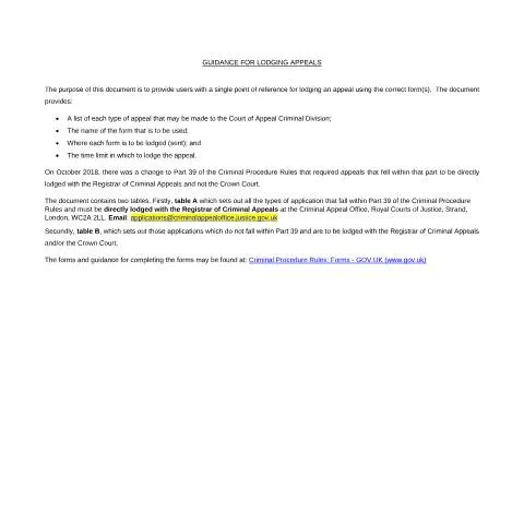 Document preview: Understanding Criminal Appeal Office Form NG Conviction Easy Read — Legal & justice
