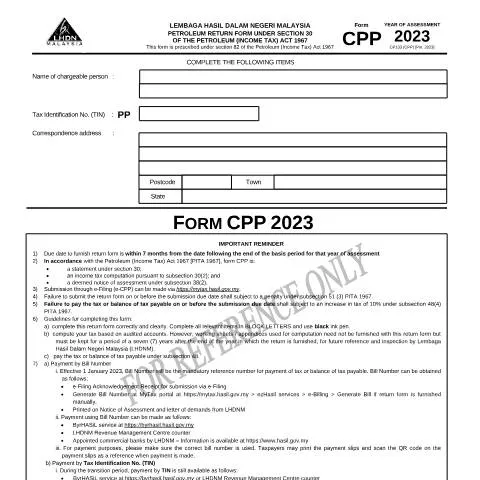 Document preview: Mengapa Borang CPP 2023 Penting untuk Syarikat Petroleum? — Cukai & percukaian