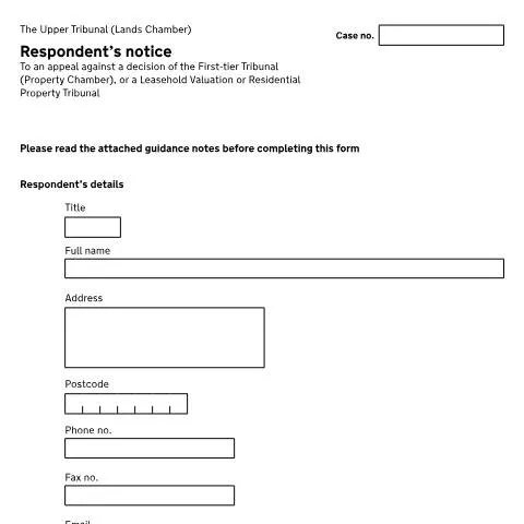Document preview: Understanding the Respondent's Notice (Form T603) in UK Property — Legal & justice